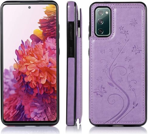 حافظة هاتف لهاتف سامسونج جالاكسي S20 FE 5G/S20 Fan Edition مع واقي شاشة من الزجاج المقسى وحامل بطاقات وغطاء محفظة وغطاء جلدي قابل للطي وإكسسوارات الخلايا Glaxay S20FE S 20FE FEcases 2020 Women Purple in Kuwait