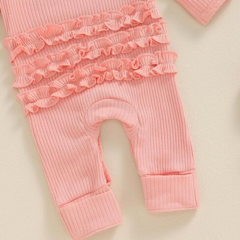 FYBITBO Preemie Girls Baby Clothes Newborn Im New Here Outfit Ribbed Knit Jumpsuit Romper Infant Going Home Outfit Girls in Saudi Arabia