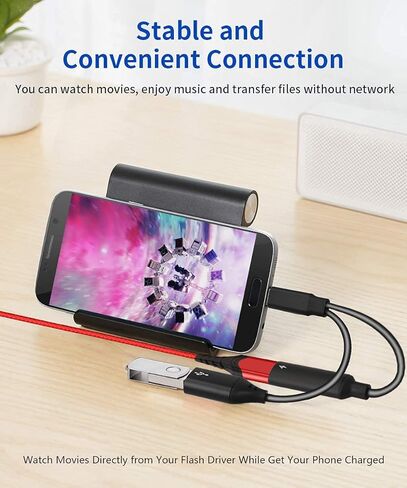 USB C OTG Adapter, 2 in 1 USB C Male to USB Female with 60W PD Charging Port Adapter Compatible with Galaxy S21 S20 Note 20, LG V40 V30, Google Pixel 4 XL,Google Chromecast with Google TV in Kuwait