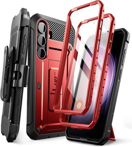 SUPCASE for Samsung Galaxy S24 Case with Built-in Screen Protector, Ruddy | 2x Front Frame, Invisible Kickstand, Belt Clip Holster, Military-Grade Protection, Anti-Slip, Shockproof, Unicorn Beetle Pro in Saudi Arabia
