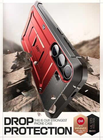 SUPCASE for Samsung Galaxy S24 Case with Built-in Screen Protector, Ruddy | 2x Front Frame, Invisible Kickstand, Belt Clip Holster, Military-Grade Protection, Anti-Slip, Shockproof, Unicorn Beetle Pro in Saudi Arabia