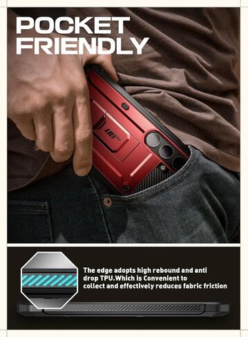 SUPCASE for Samsung Galaxy S24 Case with Built-in Screen Protector, Ruddy | 2x Front Frame, Invisible Kickstand, Belt Clip Holster, Military-Grade Protection, Anti-Slip, Shockproof, Unicorn Beetle Pro in Saudi Arabia