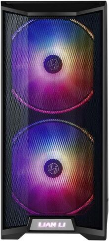 حافظة كمبيوتر LIAN LI LANCOOL 215 E-ATX، حافظة كمبيوتر ألعاب RGB تتميز بتدفق هواء عالي مع مراوح ARGB 2x200 مم ومروحة 1x120 مم مثبتة مسبقًا ولوحة أمامية شبكية، هيكل برج متوسط ​​من الزجاج المقسى (أسود) in Kuwait