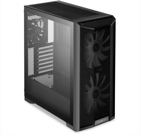 حافظة كمبيوتر LIAN LI LANCOOL 215 E-ATX، حافظة كمبيوتر ألعاب RGB تتميز بتدفق هواء عالي مع مراوح ARGB 2x200 مم ومروحة 1x120 مم مثبتة مسبقًا ولوحة أمامية شبكية، هيكل برج متوسط ​​من الزجاج المقسى (أسود) in Kuwait