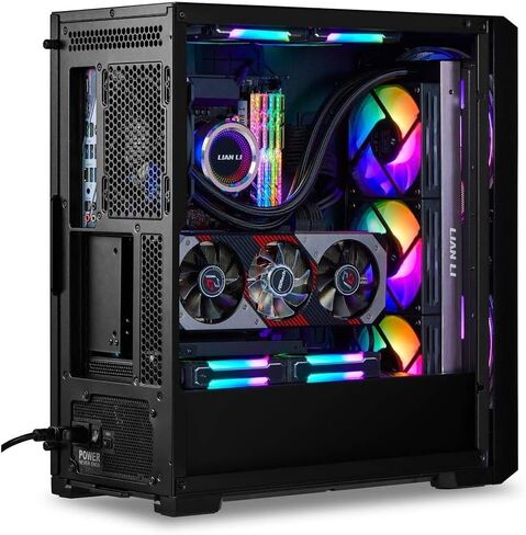 حافظة كمبيوتر LIAN LI LANCOOL 215 E-ATX، حافظة كمبيوتر ألعاب RGB تتميز بتدفق هواء عالي مع مراوح ARGB 2x200 مم ومروحة 1x120 مم مثبتة مسبقًا ولوحة أمامية شبكية، هيكل برج متوسط ​​من الزجاج المقسى (أسود) in Kuwait