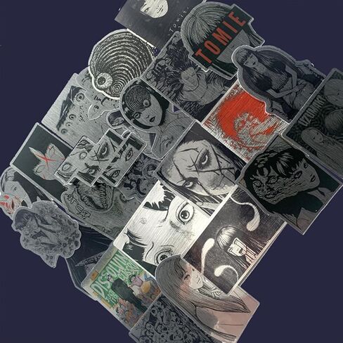 50 قطعة من ملصقات Junji Ito ملصقات الرعب Tomie Junji Ito Figure Anime Manga ملصقات رائعة مثيرة مقاومة للماء من الفينيل لزجاجات المياه والكمبيوتر المحمول والسيارة ولوحة التزلج والدراجة والأمتعة والهاتف للمراهقين والبالغين in Kuwait