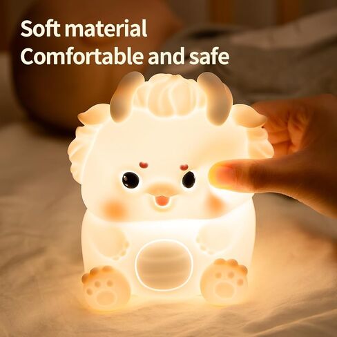 Zodiac Dragon Loong Baby Feeding Nursing Lighting Eye-Care Living Room Bedroom Bedside Lamp Nightlight Kids Day Christmas Gift Silicone Pat Lamp (Pink) in Saudi Arabia