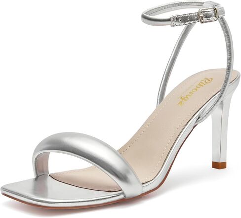 RIBONGZ Womens Sandals Dressy Gold Strappy Square Open Toe Chunky Heels Ankle Strap Kitten Sexy High Heels Prom Wedding Party Evening Summer Bridal Shoes in Saudi Arabia