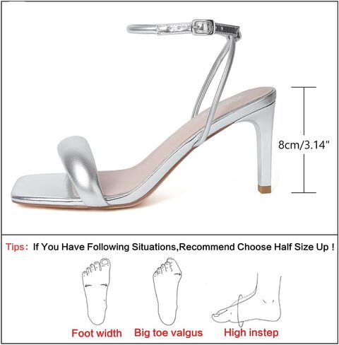 RIBONGZ Womens Sandals Dressy Gold Strappy Square Open Toe Chunky Heels Ankle Strap Kitten Sexy High Heels Prom Wedding Party Evening Summer Bridal Shoes in Saudi Arabia