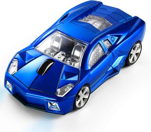 Sports Car Mouse [Updated] with LED Headlights, 1600 DPI Wireless Car Shaped Mouse for Mac & Computers, Black in Saudi Arabia