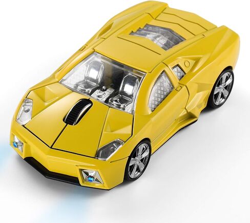 Sports Car Mouse [Updated] with LED Headlights, 1600 DPI Wireless Car Shaped Mouse for Mac & Computers, Black in Saudi Arabia