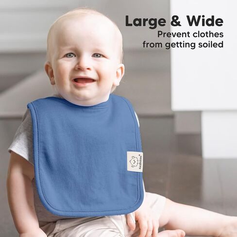 KeaBabies 8-Pack Organic Baby Bibs for Boy, Girl and 5-Pack Organic Burp Cloths for Baby Boys and Girls - Drool Bibs for Baby Boy - Ultra Absorbent Burping Cloth, Burp Clothes - Bibs for Baby Girl in Saudi Arabia