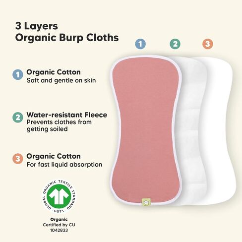 KeaBabies 8-Pack Organic Baby Bibs for Boy, Girl and 5-Pack Organic Burp Cloths for Baby Boys and Girls - Drool Bibs for Baby Boy - Ultra Absorbent Burping Cloth, Burp Clothes - Bibs for Baby Girl in Saudi Arabia