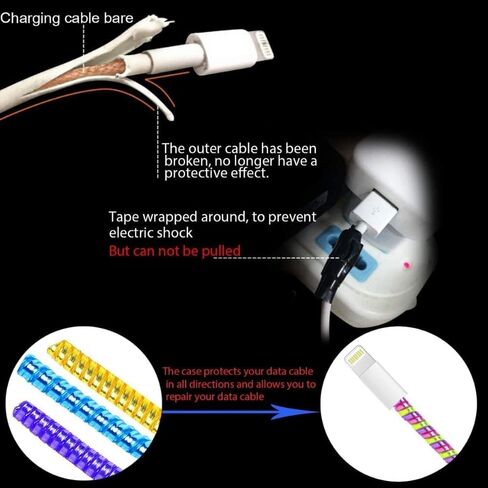 Metallic Finish Cable Spiral Protector/Wire Repair/Pet Cord Protector/Headphone Saver, Cable Wrap/Cover for Mac Charging Cable, USB Tube, Earphone (Metallic Purple) in Saudi Arabia