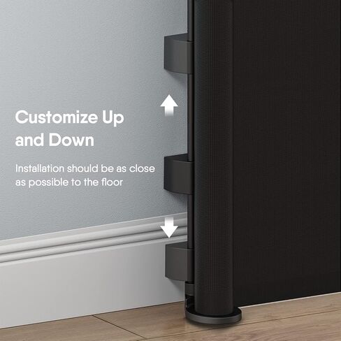 Retractable Baby Gates, BabyBond Baby Gate for Stairs Extra Wide 59" X 33" Tall for Kids or Pets Indoor and Outdoor Dog Gates for Doorways, Stairs, Hallways(33 * 59 inches, Black & Drill) in Kuwait