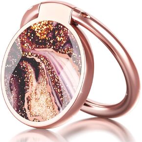 Cell Phone Ring Holder, Finger Ring Stand, 360 Degree Rotation Finger Ring Kickstand, Metal Grip for Magnetic Car Mount Compatible with Smartphones Accessories,Black Pink