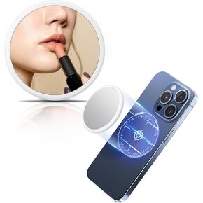 Round Plane Magnetic Phone Selfie Mirror,Phone Makeup Mirror for Magsafe Compatible with iPhone 15 14 13 12 Pro Max Plus,Mag-Safe Case & All Phones,Selfies & Vlogging Flat Mirror for Phone Back Camera