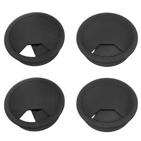 Yocimango-2‘’Desk Wire Cover、Cable Grommets Hole Cove for Office Computer Desktop Cable Finishing (Black)-4 pcs