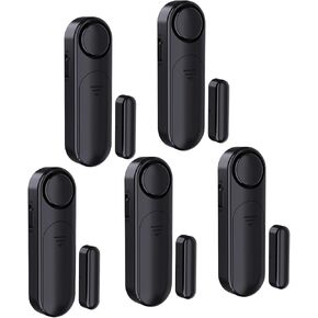 Window Alarm Sensors (5 Pack), 120dB Window/Door Alarm When Opened for Home Security/Kid Safety, Pool Gate Alarm, Sliding Front Door Opening Alert for Garage/Apartment/Business Office, Black