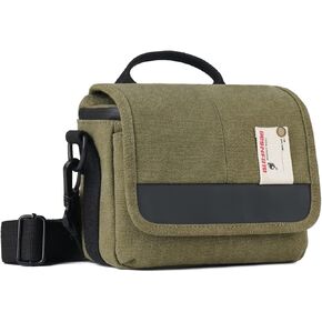 Besnfoto Camera Bag Purse Small Messenger Shoulder Bag for Mirrorless DSLR Camera Waterproof Canvas Compact Photography Case, Black Gray
