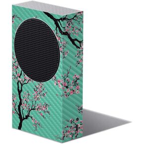 MightySkins Carbon Fiber Skin Compatible with Xbox Series S - Cherry Blossom Tree | Protective, Durable Textured Carbon Fiber Finish | Easy to Apply | Made in The USA