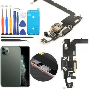 Replacement for iPhone 11 Pro Max Charging Port Dock Connector for iPhone 11 Pro Max Charging Port Replacement USB Charger Board Flex Cable Assembly Accessories with Repair Tools