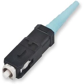 (10 Pack) Corning 95-050-41-X Unicam High-performance Connector, SC, 50/125 um Multimode (OM3 & OM4), Ceramic Ferrule, Single Pack, Black Housing, Aqua Boot