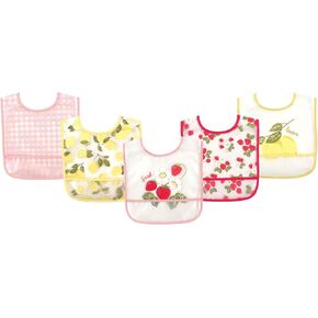 Hudson Baby Waterproof Bib with Crumb Catcher Pocket,