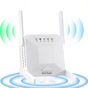 WiFi Extender WiFi Signal Amplifier,WiFi Extender, 4 Antennas, 2 LAN Ports, WiFi Repeater,Router and AP Mode, 200 Square Meters of WiFi Coverage,Suitable for Home and Outdoor