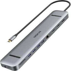 محطة إرساء USB C، محول USB C 13 في 1 متعدد المنافذ USB C Dongle مع 4K Dual HDMI+DP Display+Ethernet+4 USB،+SD/TF+USB C PD+منفذ بيانات + صوت/ميكروفون لجهاز Dell XPS 13 /15/سيرفس برو 7 جو in Kuwait