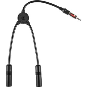 Anina Car Radio Antenna Splitter Cable 2 in 1 out, Universal Car Stereo AM FM Antenna Splitter Y AUX Adapter DIN 1 Male to 2 Female Plug for Vehicle Truck Car Stereo Head Unit CD Media Receiver Player