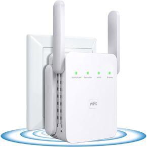 WiFi Repeaters, Wi-Fi Signal Booster Amplifier for Home Cover Up to 300sq.ft WiFi 2.4GHz Dual Band Wireless Repeater, 4 Antennas 360° WiFi Amplifier, WiFi Range Extender (LCX-ZJ300-002)