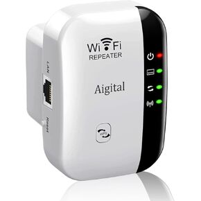 WiFi Extender Signal Booster, Covers Up to 1200 Sq.ft and 30 Devices, 300Mbps &2.4GHz WiFi Range Extender,Wireless Repeater, Internet Booster with Ethernet Ports, WPS Setup, Alexa Compatible