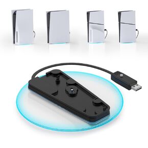 IINE RGB Vertical Stand for PS5 & PS5 Slim, PS5/PS5 Slim Base Stand with Adjustabel Lights, Vertical Station Base with Screw ＆ USB Cable for Digital/Disc Edition