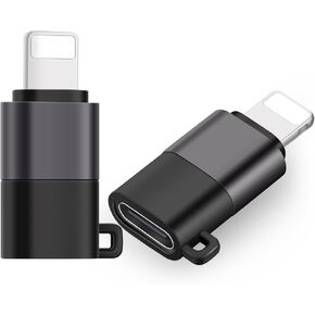USB C to Lightening Adapter 2 Pack, USB C Female to Lightening Male Adapter for Charging & Data Transfer, USB C to Lightening Converter, Type-C to Lightening Male Adaptor For iPhone/iPad/Airpod