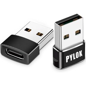 USB to USB-C Adapter 2 Pack Convert Type C Female to A Male for Apple Watch Ultra, iPhone 15/14/13/12 Pro Max Plus, AirPods, iPad 9/10 Air 5 Mini 6, Car, Samsung Galaxy S23/S24
