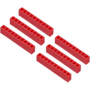 HARFINGTON 6pcs Plastic Hex Shank Screwdriver Bit Holder Organizer 5 Holes 5/32 Inch Plastic Drill Bits Storage Case for Any 5/32" Metal Driver Bits Use, Red