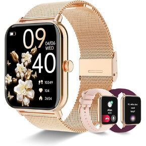 Smart Watch for Women with Bluetooth Call Answer/Dail,1.85" DIY Dial Fitness Watch with Heart Rate Sleep Monitor Step Counter Calorie Sports Modes Waterproof Women's Smart Watch for Android iOS in Saudi Arabia