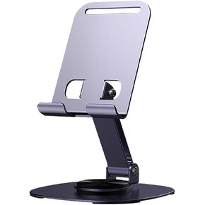 Phone Stand Cellphone Holder Suitable for Mini Tablet Pad All Metal 360° Rotation Stable Adjustable Foldable Scalable Non-Slippery Portable for Travel