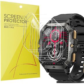 Compatible for DEKELIFE Military Smart Watch Screen Protector, [6 Pack] Lamshaw Full Coverage TPU Clear Film Compatible for DEKELIFE C28 2.02 Inches Military Smart Watch, Compatible for Bambooinn C28 (6 Pack)