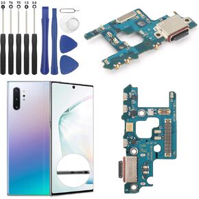 Dock Connector for Samsung Galaxy Note 10 Plus Charging Port Flex Cable Replacement for Samsung Note 10 Plus N976U N976V N976N N976B USB Charger Dock Board Connector with Tools(Black)