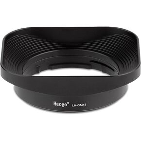 Haoge LH-OM45 Metal Square Lens Hood for Olympus M.ZUIKO DIGITAL 45mm F1.8 lens Bayonet Shade Hood