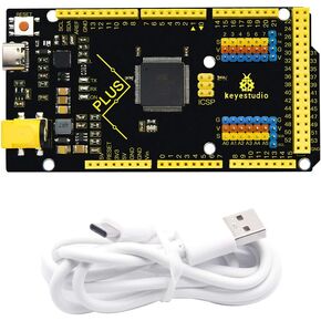 KEYESTUDIO Mega Plus 2560 R3 Board for Arduino with Type-C USB Cable, 2A Output, More Powerful MCU Contoller Board