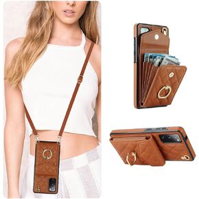 QLTYPRI Crossbody Wallet Case for Samsung Galaxy S20 FE, PU Leather Phone Case with RFID Blocking Card Slots Holder Ring Kickstand Wrist Strap Lanyard Handbag Purse Cover for Samsung S20 FE – Black