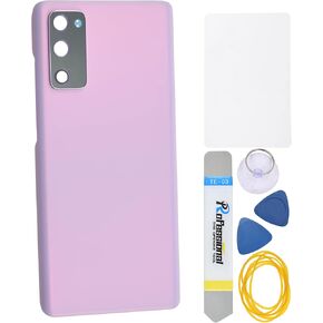 Cloud Lavender Plastic Back Panel Cover Replacement for Samsung Galaxy S20 FE 5G with Rear Camera's Frame Rear Camera's Glass Cover Pre-Install Adhesive and Installation Instruction Tool Kit