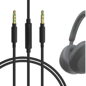 كابل صوت GEEKRIA مع ميكروفون متوافق مع كابل سماعات الرأس Sony WH-ULT900N WH-XB920N WH-1000XM5، سلك ستيريو بديل من النايلون المضفر 1/8 بوصة (3.5 ملم) إلى 3.5 ملم مع ميكروفون مضمن (4 أقدام/1.2 متر)