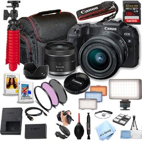 Canon EOS RP 26.2MP Full-Frame CMOS Sensor Mirrorless Camera with 24-50mm Lens, 128GB Extreme Speed Memory, Video Light, Filters, Case, Software and More (Essential Bundle) (Renewed)