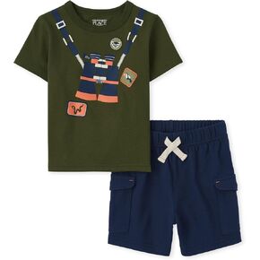 The Children's Place baby-boys Baby and Toddler Boys Short Sleeve Fashion Top and Cargo Shorts Set 2-packShirt
