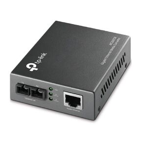 TP-Link Gigabit SFP to RJ45 Fiber Media Converter, Fiber to Ethernet Converter 10/100/1000Mbps RJ45 Port to 1000Base-SX Multi-Mode Fiber (MC200CM) Black (Renewed)