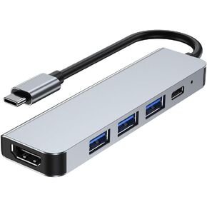USB C Hub 5-in-1 Multiport Adapter, Multiple USB3.0/2.0 Hub, USB C Dongle for Laptop with 100W Power Port, USB Extender for C Port Laptop Typec device